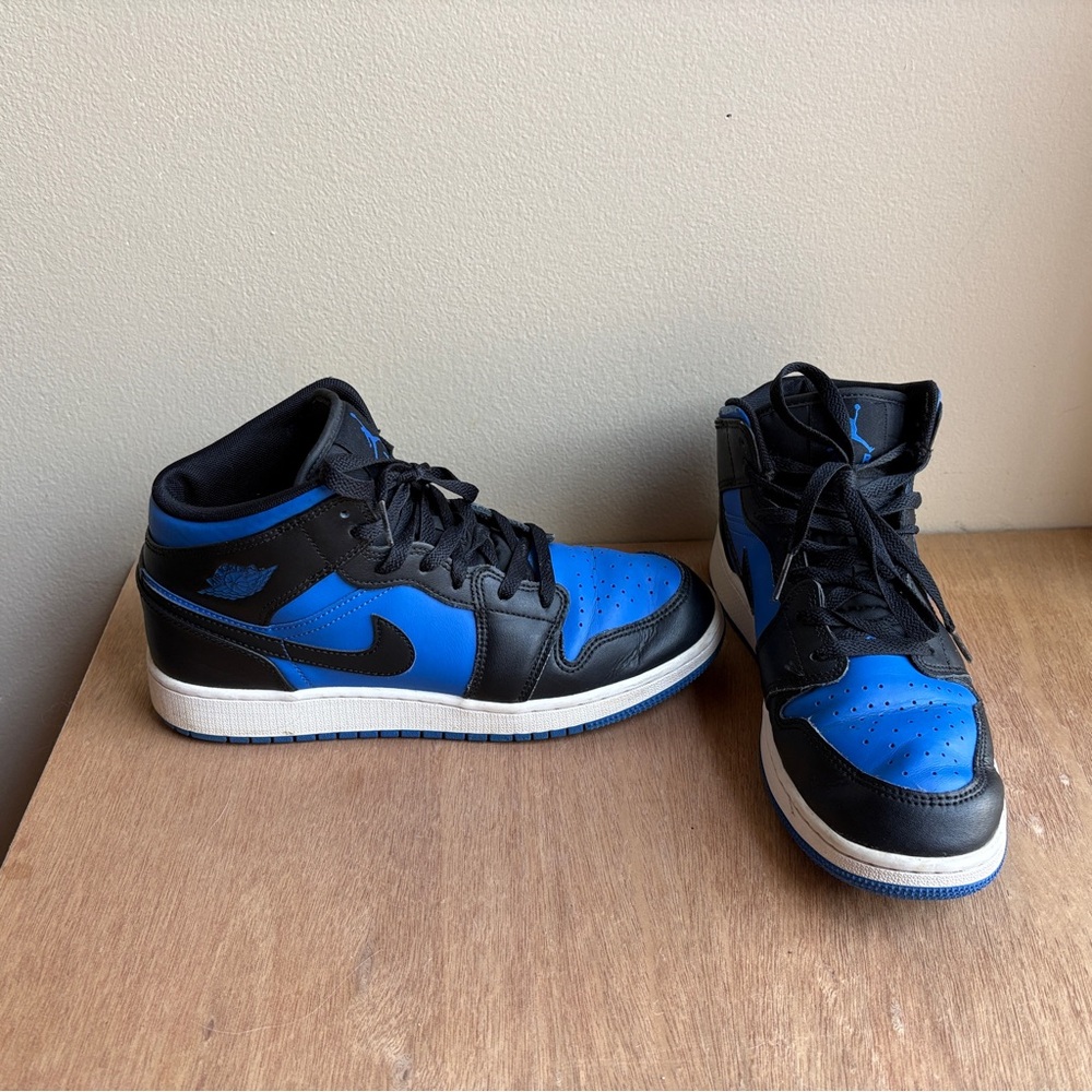 Nike Air Jordan 1 Mid Black/Royal Blue Sneakers Shoes DQ8423-042 7Y/EUR 40
